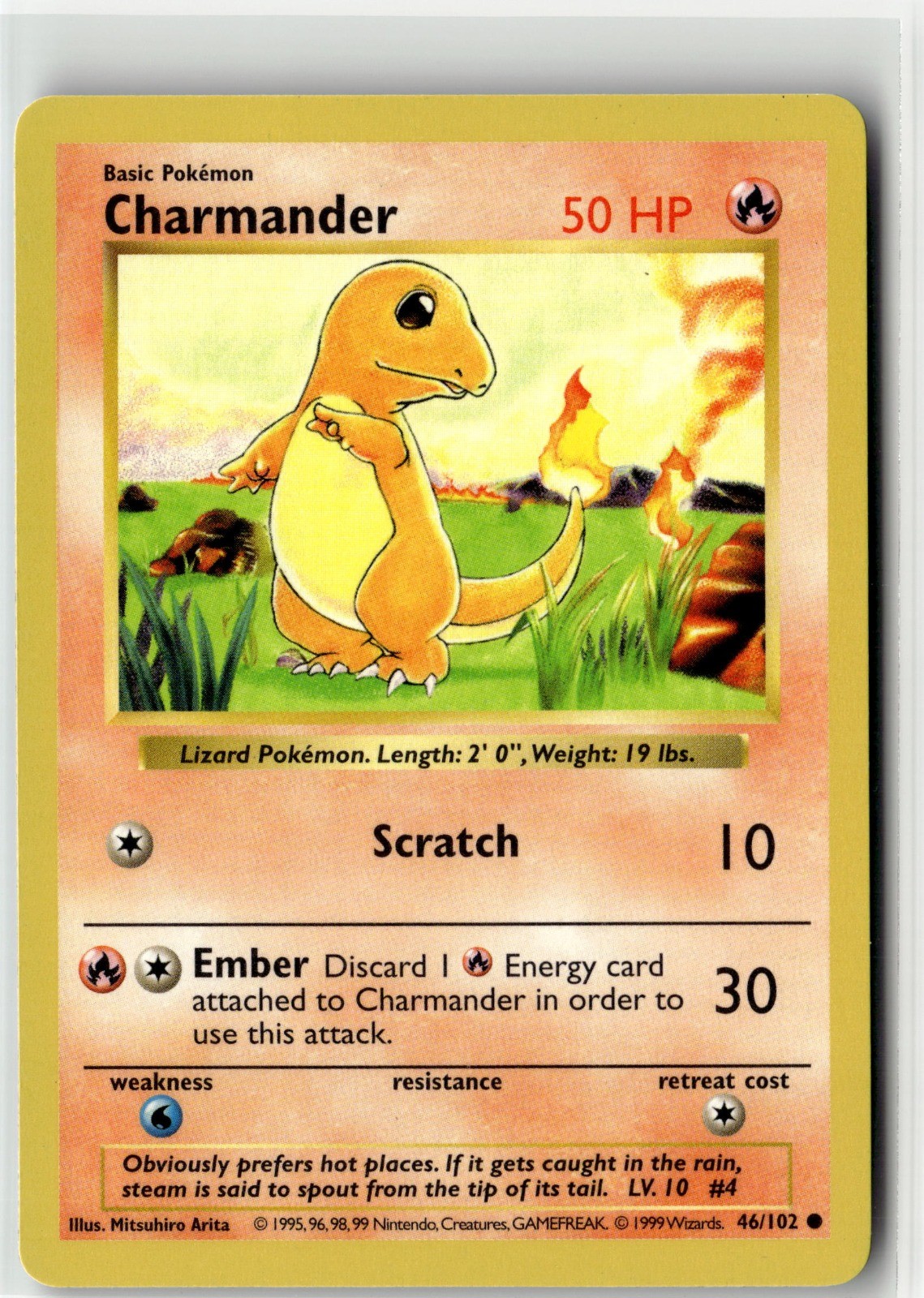 Charmander Common Base Set (Shadowless) 046/102 Unlimited NM