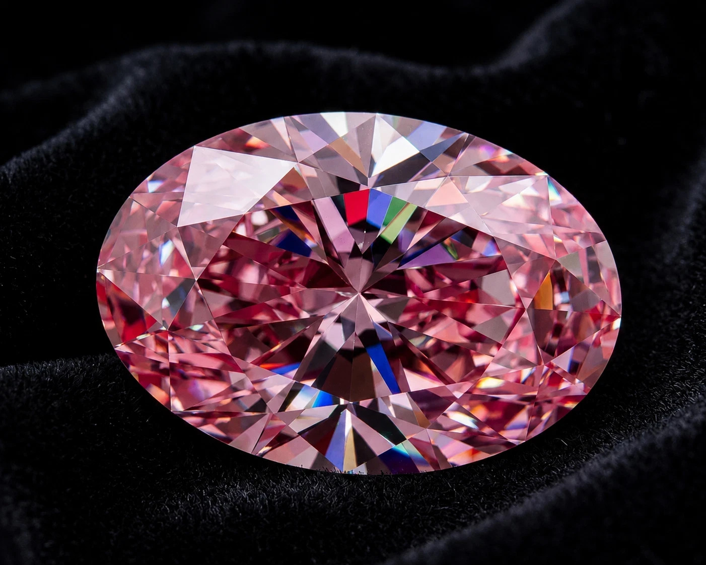 1 CT Oval Cut Loose Lab Grown Diamond Fancy Pink Color VVS1 Clarity Loose Gems