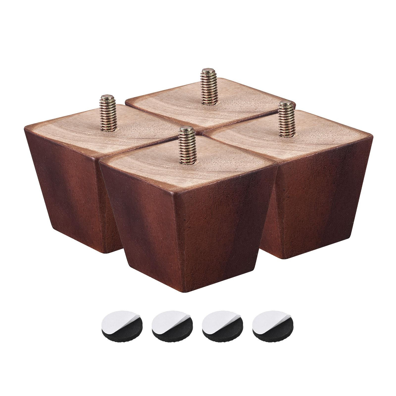 4 Set Furniture Legs 2 Inch(50mm) Square Solid Wood Couch Legs Brown 4 Set Furniture Legs 2 Inch(50mm) Square Solid Wood Couch Legs Brown