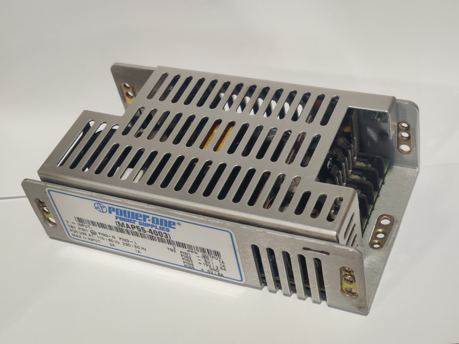 Power-One MAP55-4003 AC 110/220 to DC 5V 6A 15V 2.5A Switching Power Supply 55W