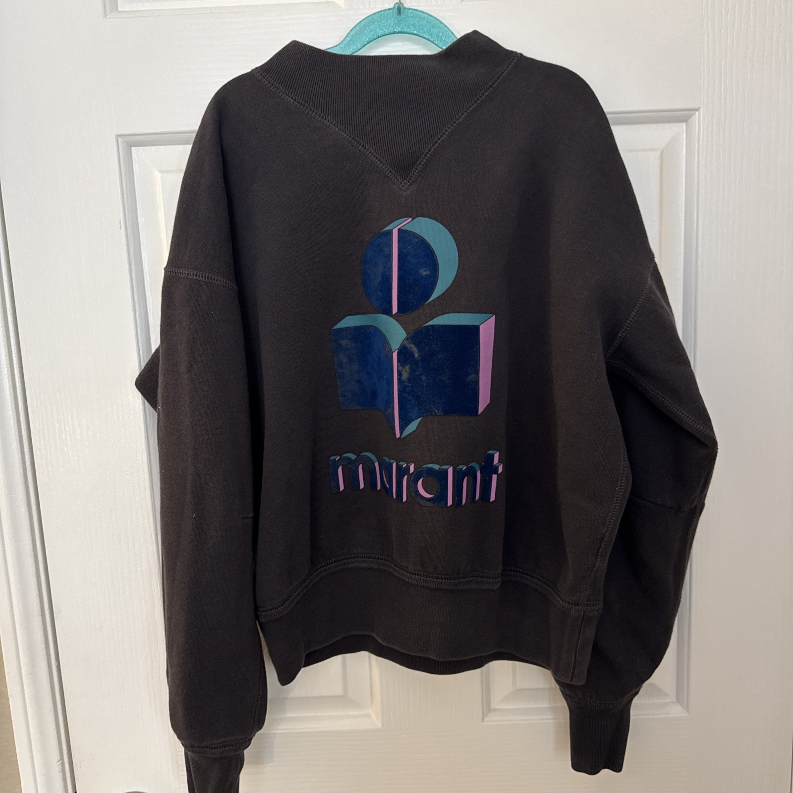 Isabel Marant Etoile Black Graphic Logo Sweatshirt Women’s Crewneck Pullover S Isabel Marant Etoile Black Graphic Logo Sweatshirt Women’s Crewneck Pullover S