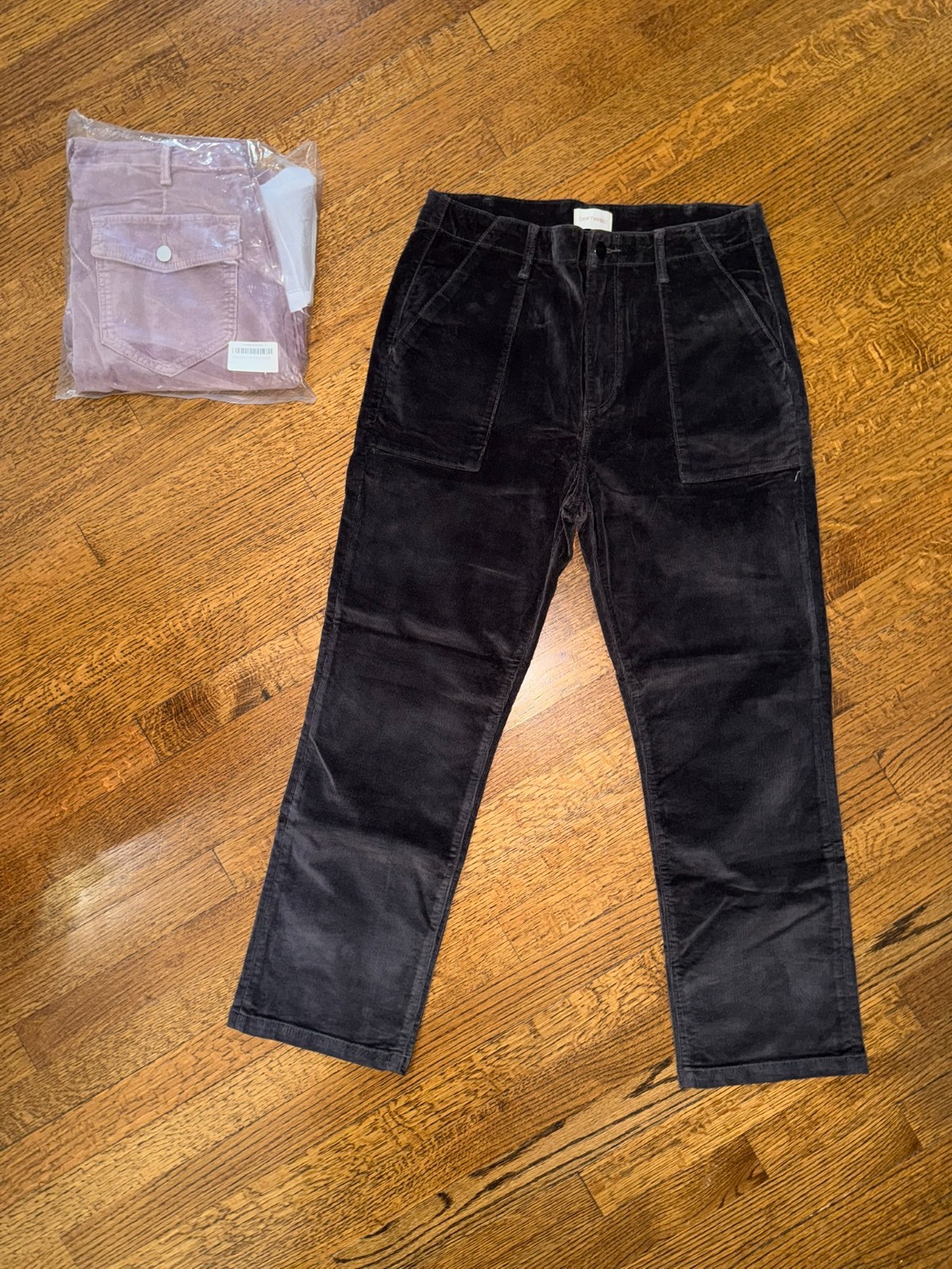 NWOT Driftwood Palmer Corduroy Straight-Leg Pants - GRAY