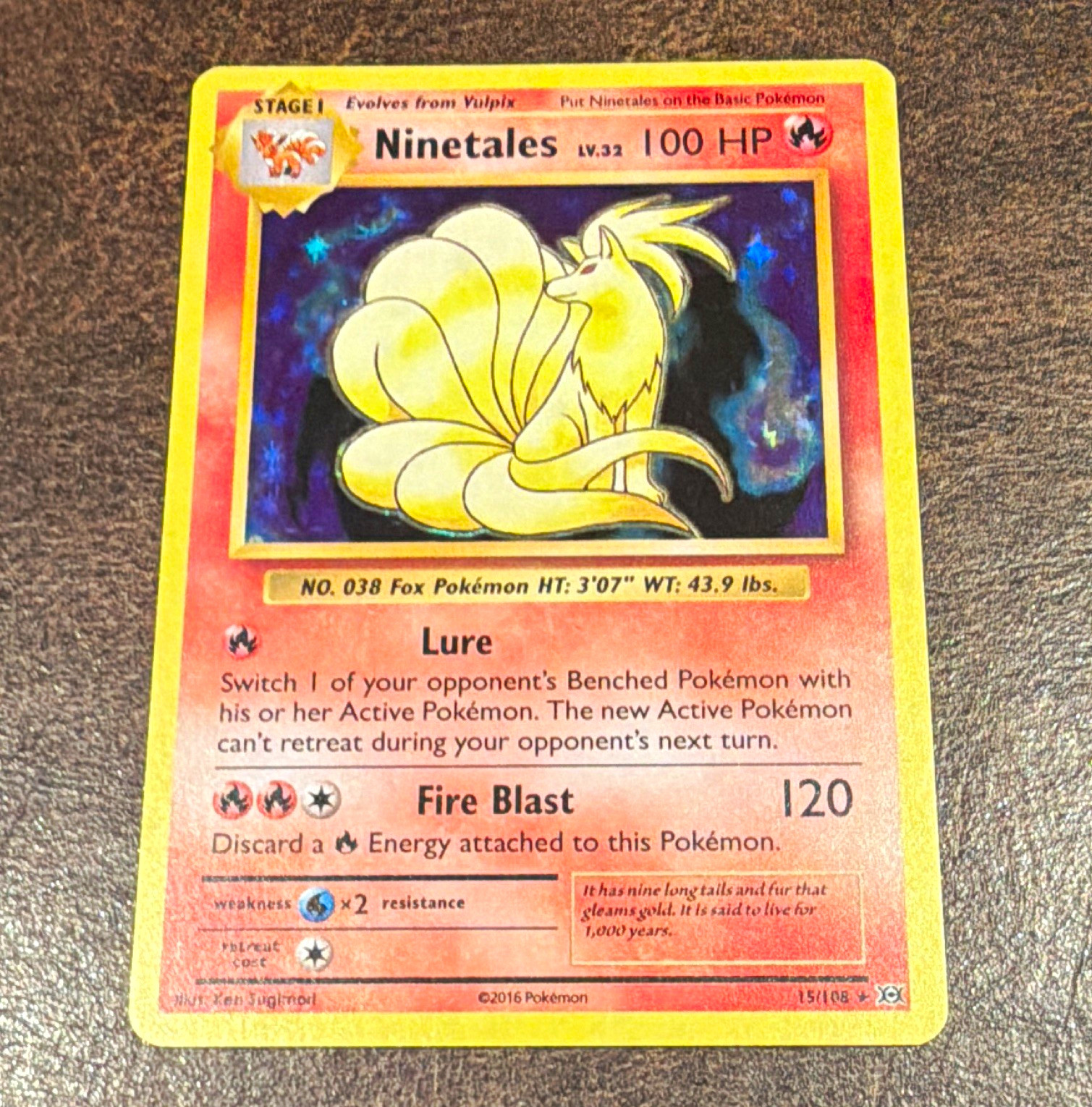 Ninetales 15/108 Evolutions Holo Rare Holo Stage 1 100 HP (English)