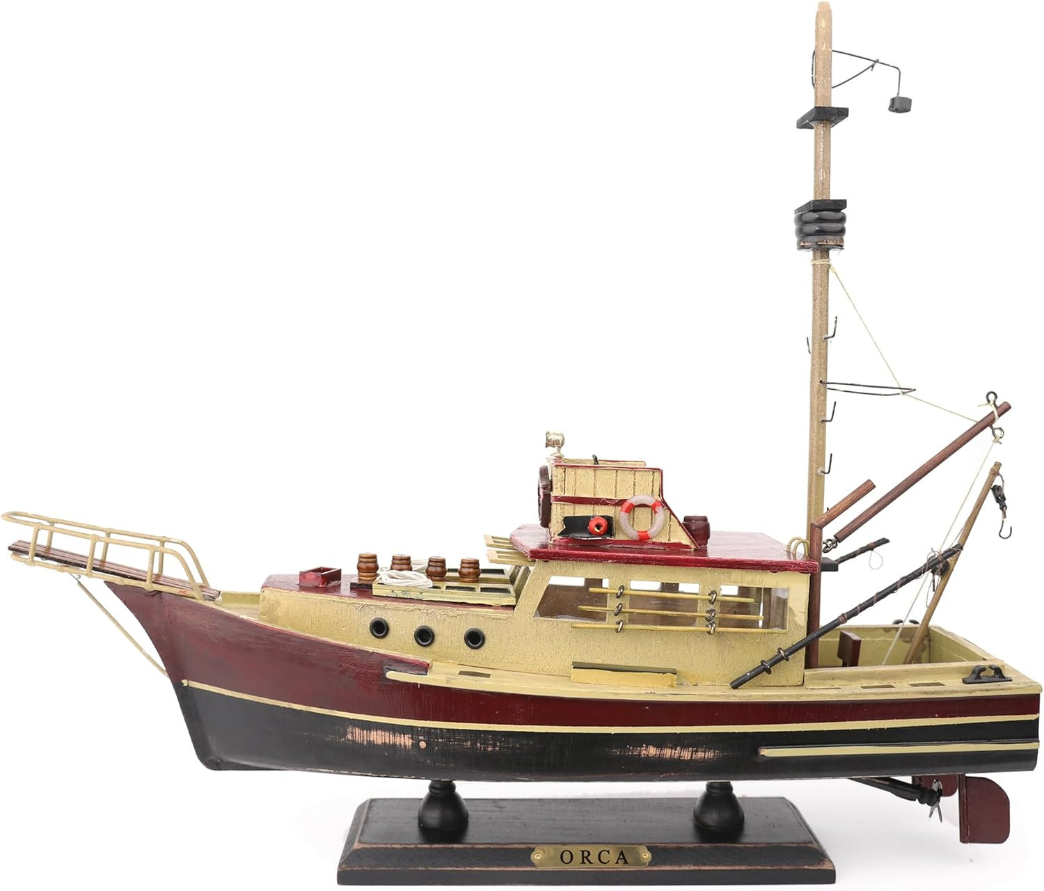 Jaws Orca Wooden Ship Model Shark Fishing Boat Pre Assembled Antique 15Inch.....