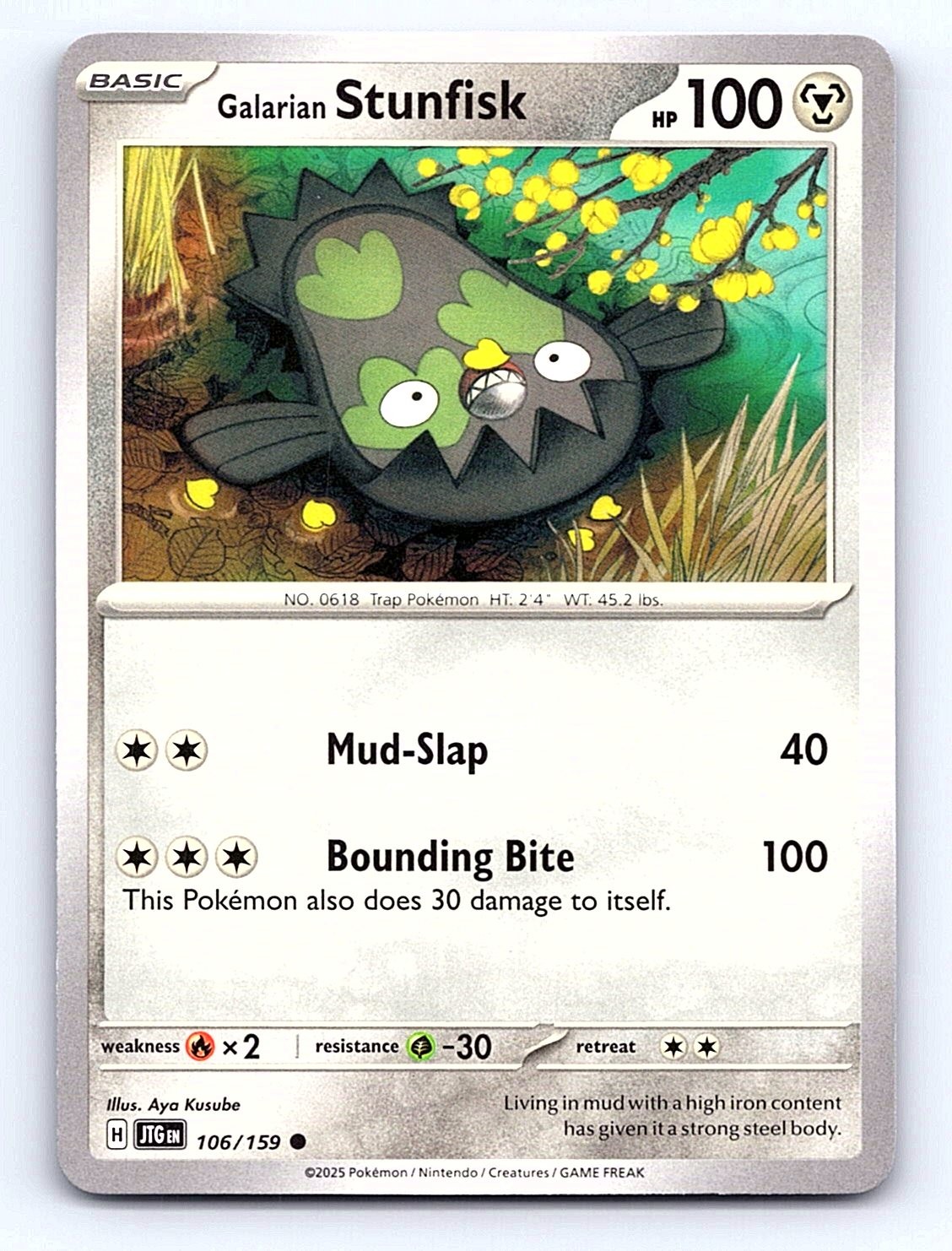 Galarian Stunfisk 106/159 Common Journey Together Pokemon Near Mint