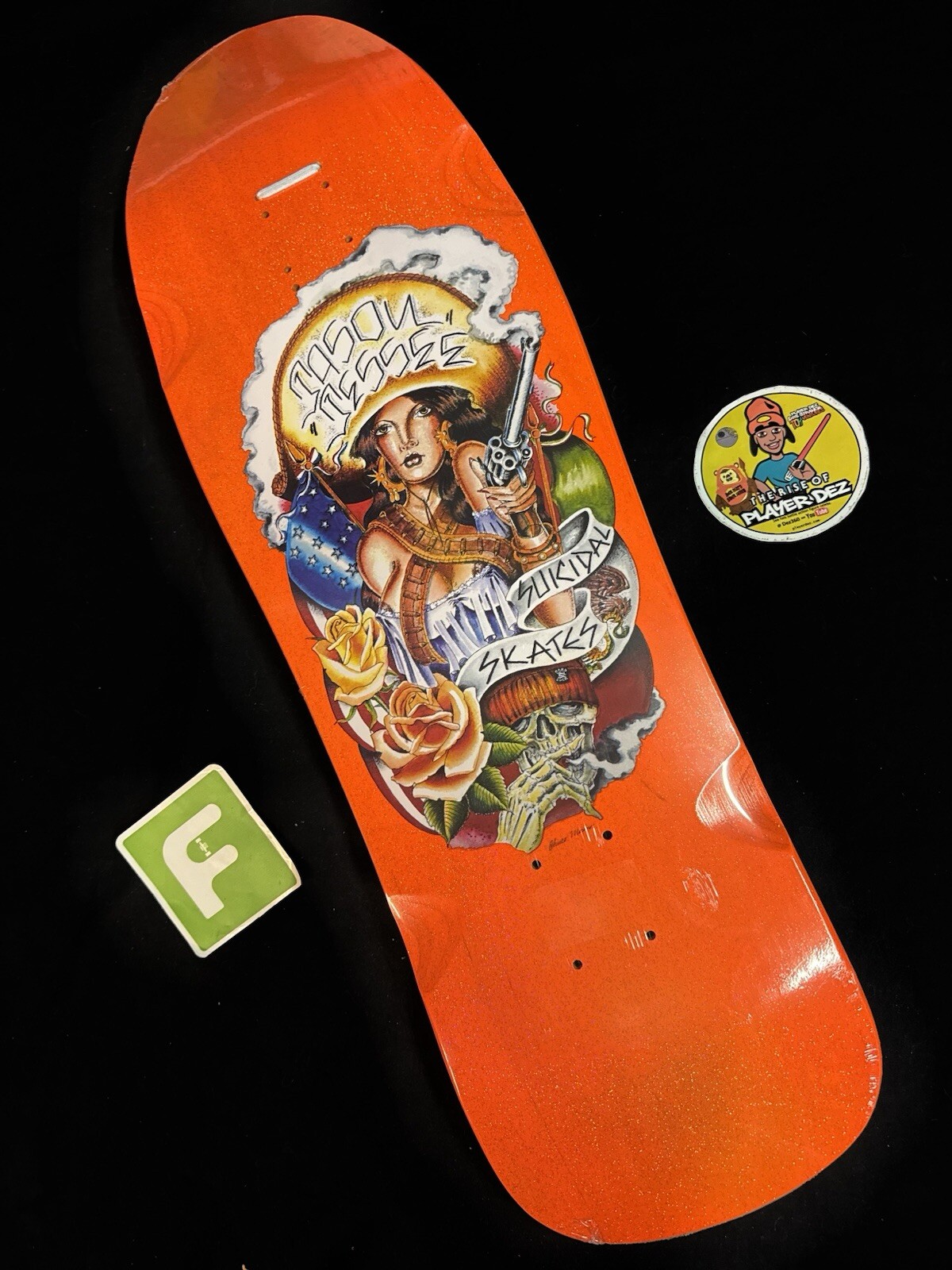 SUPER RARE Jason Jessee Suicidal Skates Orange Flakes Dogtown Skateboard Deck