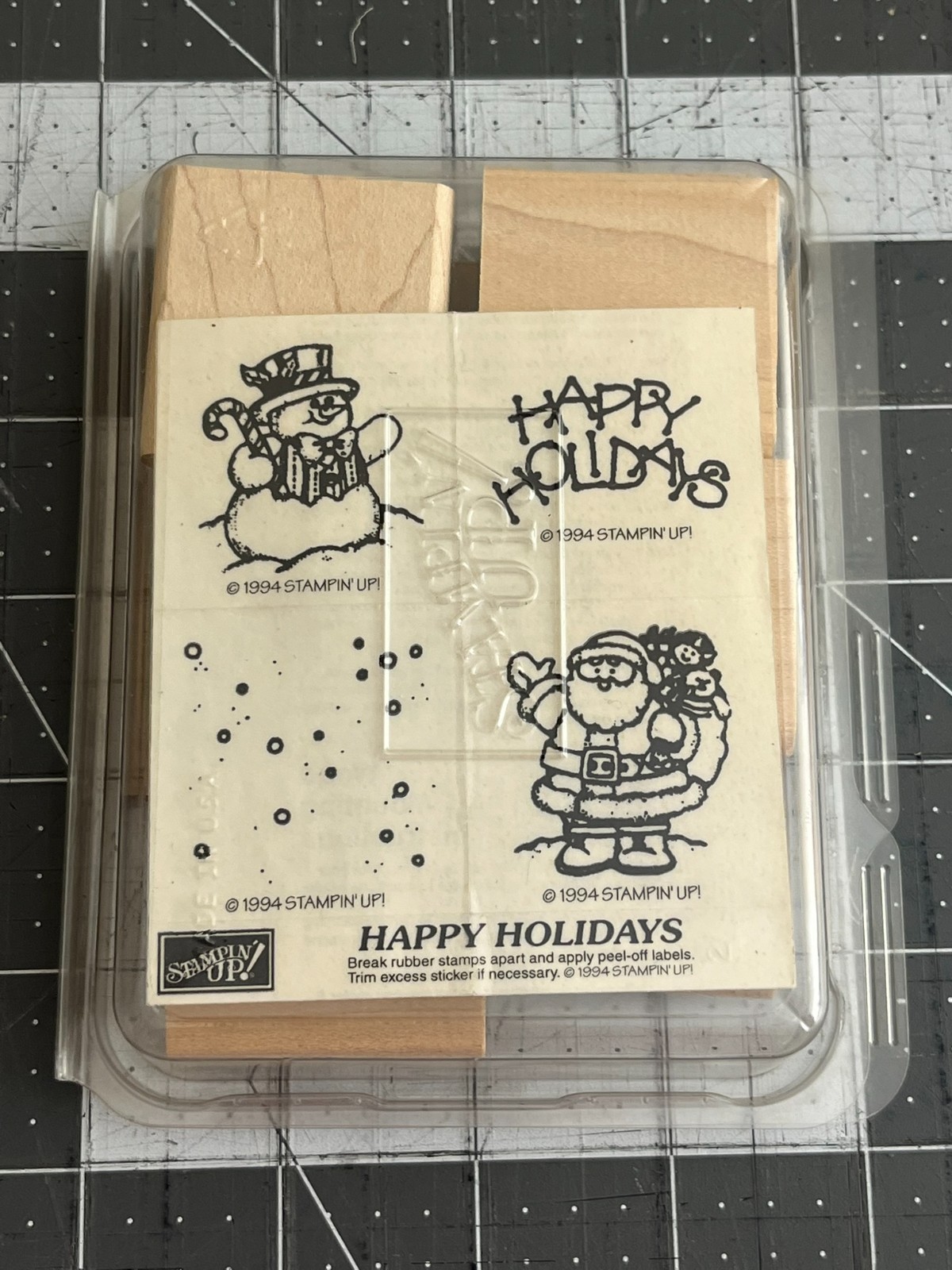 Vintage 1994 Stampin' Up Happy Holidays Rubber Stamp Kit | Unmounted