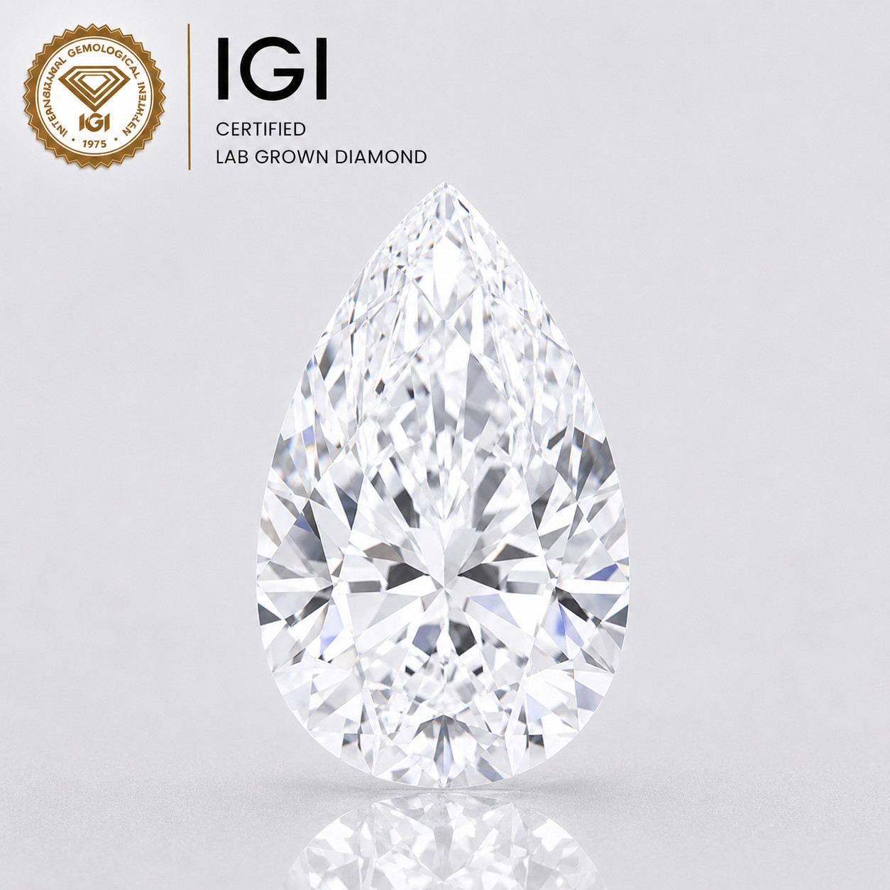 Pear Shape Lab Grown Diamond 0.52 Ct VS1 E Color Certified Loose Diamond
