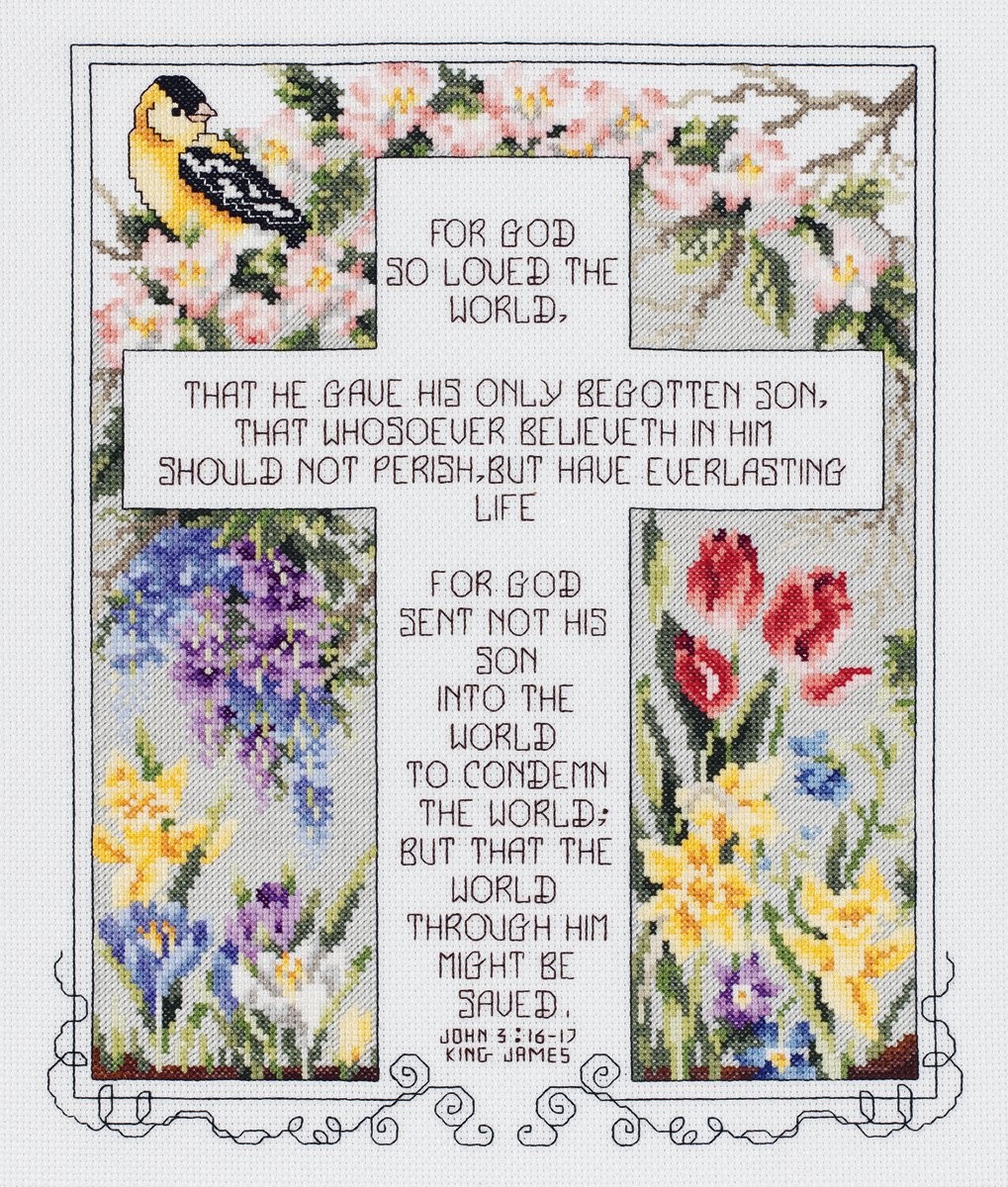 Janlynn John 3:16-17 Counted Cross Stitch Kit Janlynn John 3:16-17 Counted Cross Stitch Kit