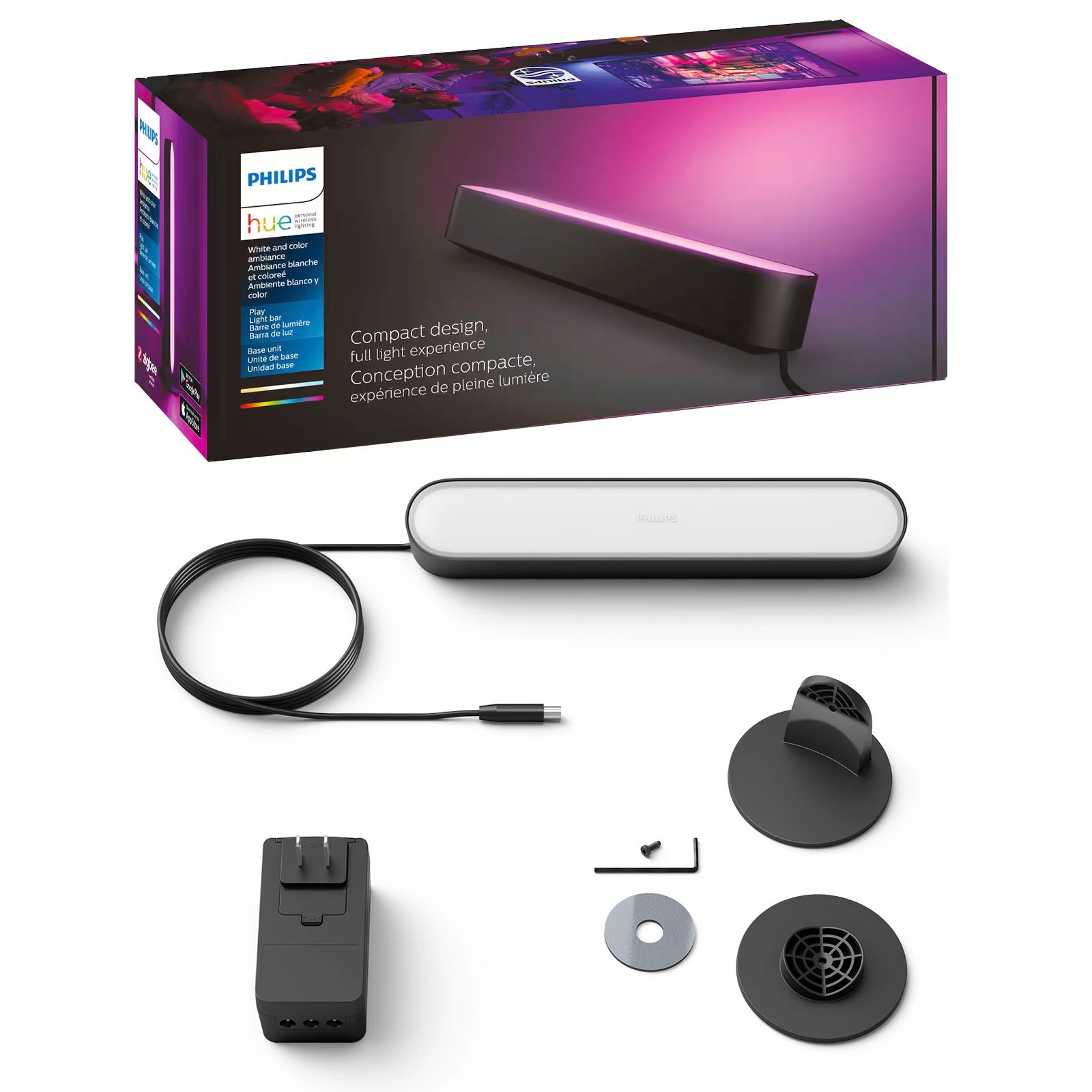 NEW Philips Hue Smart Play Light Bar Base Kit Ambiance LED with Power Supply NEW Philips Hue Smart Play Light Bar Base Kit Ambiance LED with Power Supply