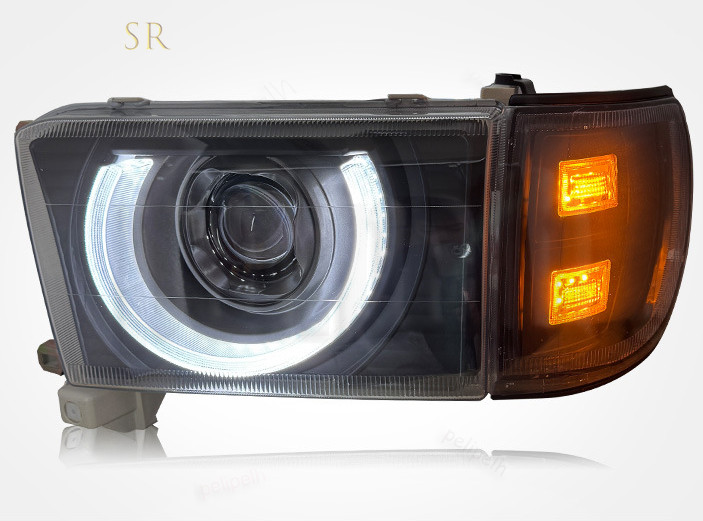 Fits 1996-2001 Toyota 4 Runner LH+RH Smoked Black LED Front Headlights Headlamps