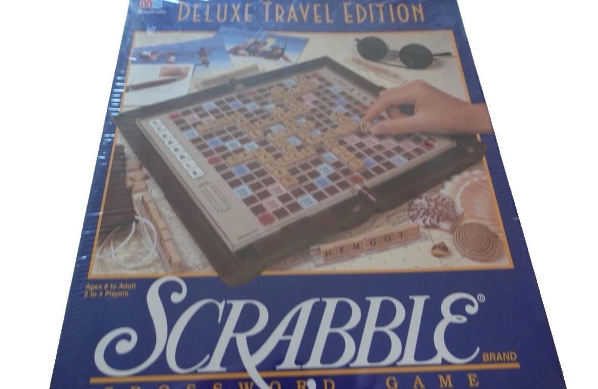 Scrabble Deluxe Travel Edition Crossword Game 1990 Milton Bradley - lib 4 sh Scrabble Deluxe Travel Edition Crossword Game 1990 Milton Bradley - lib 4 sh