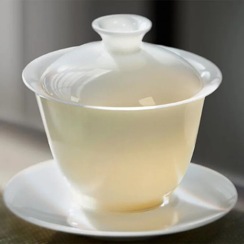 White Jade Porcelain Gaiwan Kungfu Tea Tureen Cup Tea Infuser Kitchen Teaware White Jade Porcelain Gaiwan Kungfu Tea Tureen Cup Tea Infuser Kitchen Teaware