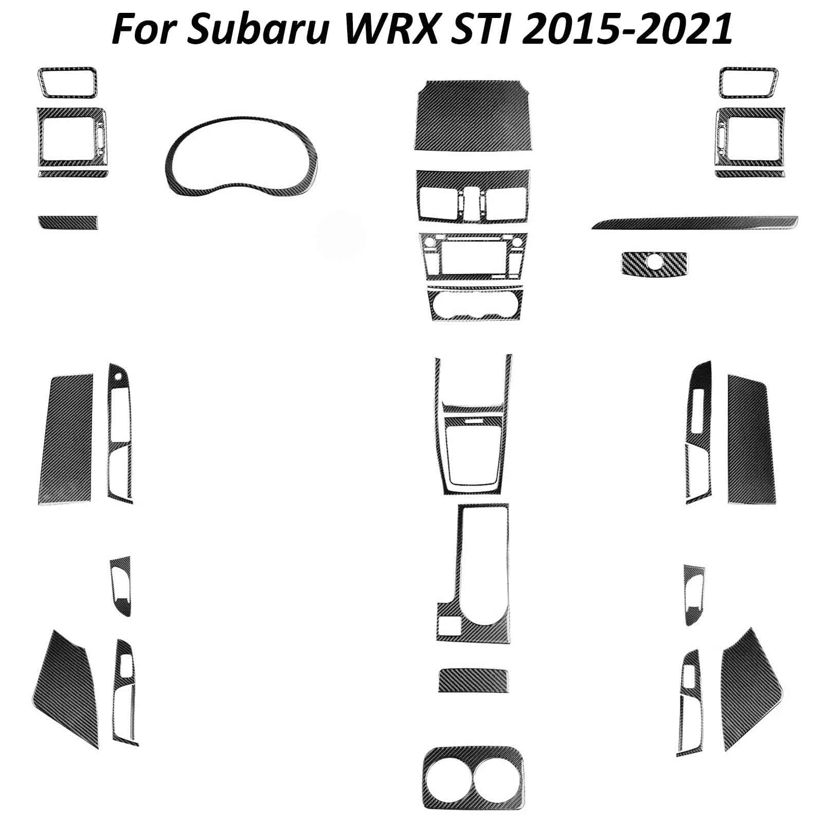 36Pcs Real Carbon Fiber Full Kits Interior Cover Trim For Subaru WRX STI 2015-21