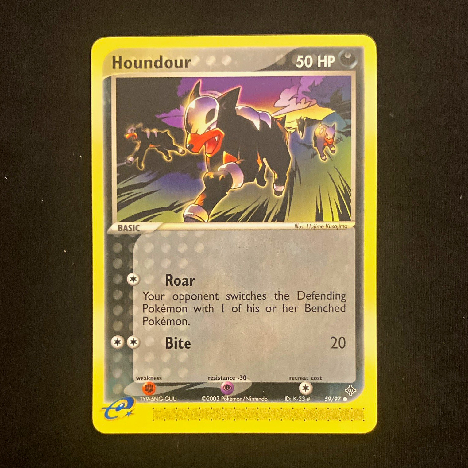 Nintendo Pokemon TCG Houndour 59/97 EX Sandstorm EN Regular Common 50 HP