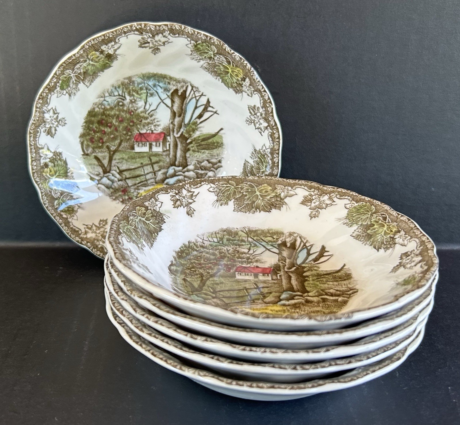 Johnson Brothers Friendly Village Dessert Sauce Bowls 5\ Johnson Brothers Friendly Village Dessert Sauce Bowls 5\