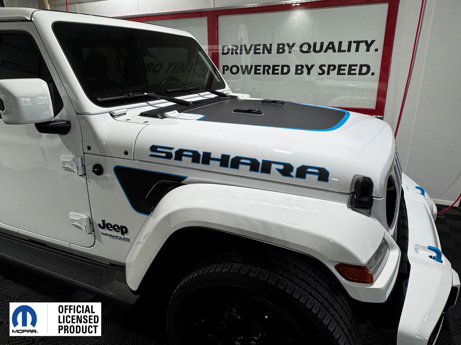 Fits 2018-2025 Jeep Wrangler Sahara Hood Letters Vinyl Graphics Stickers