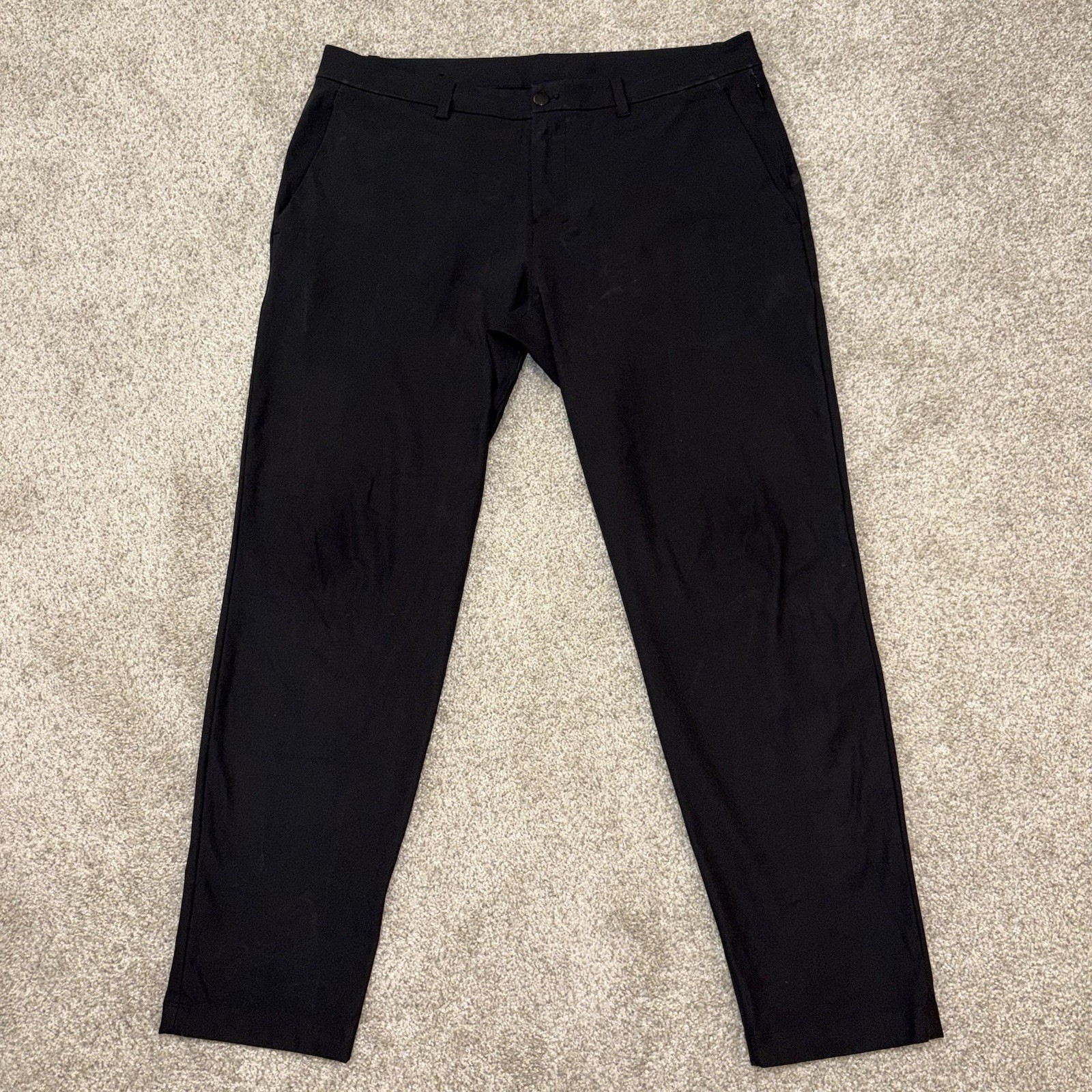 Lululemon ABC Slim Fit Trouser Warpstreme Mens 36x30 Black Preppy Chino Stretch