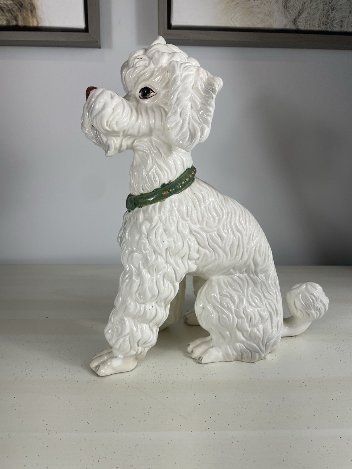 50s Large Porcelain Standard Poodle CAMPIONE Italy Lenwile Ardalt