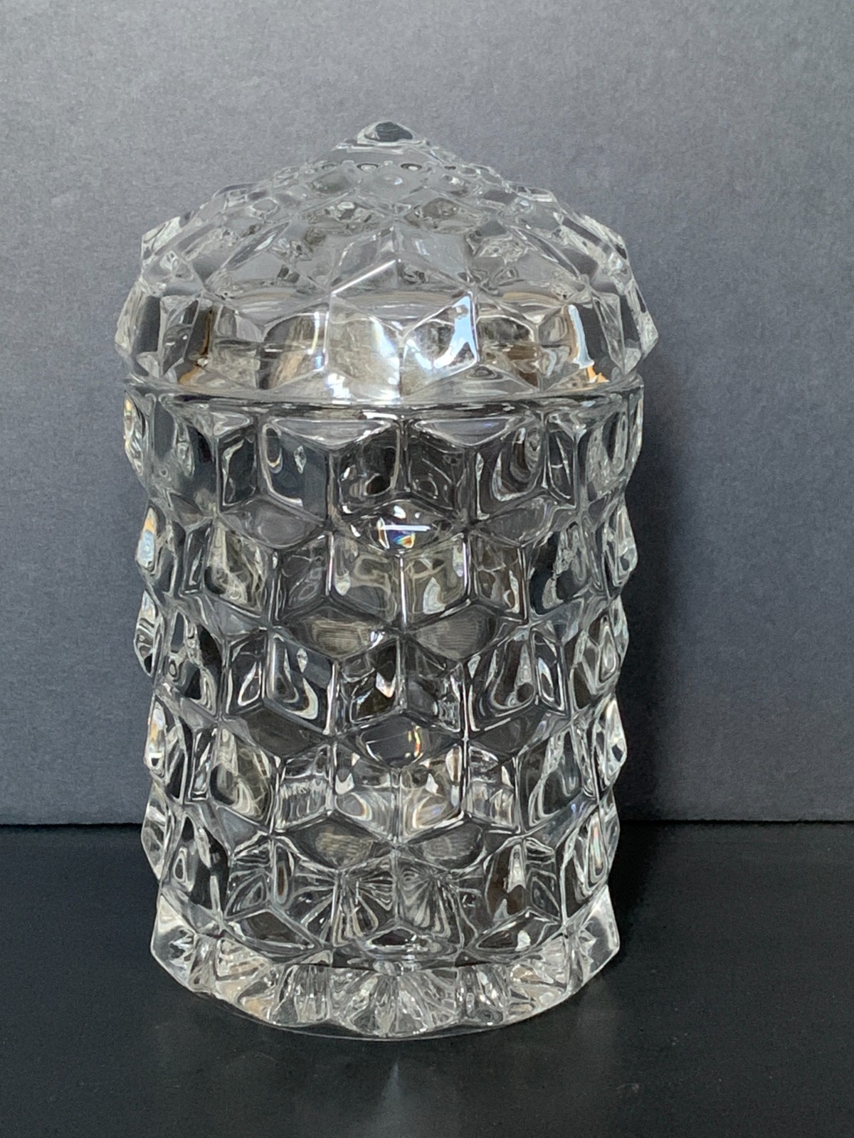 Antique Fostoria American Pattern Pickle Jar with Lid, Rare Find