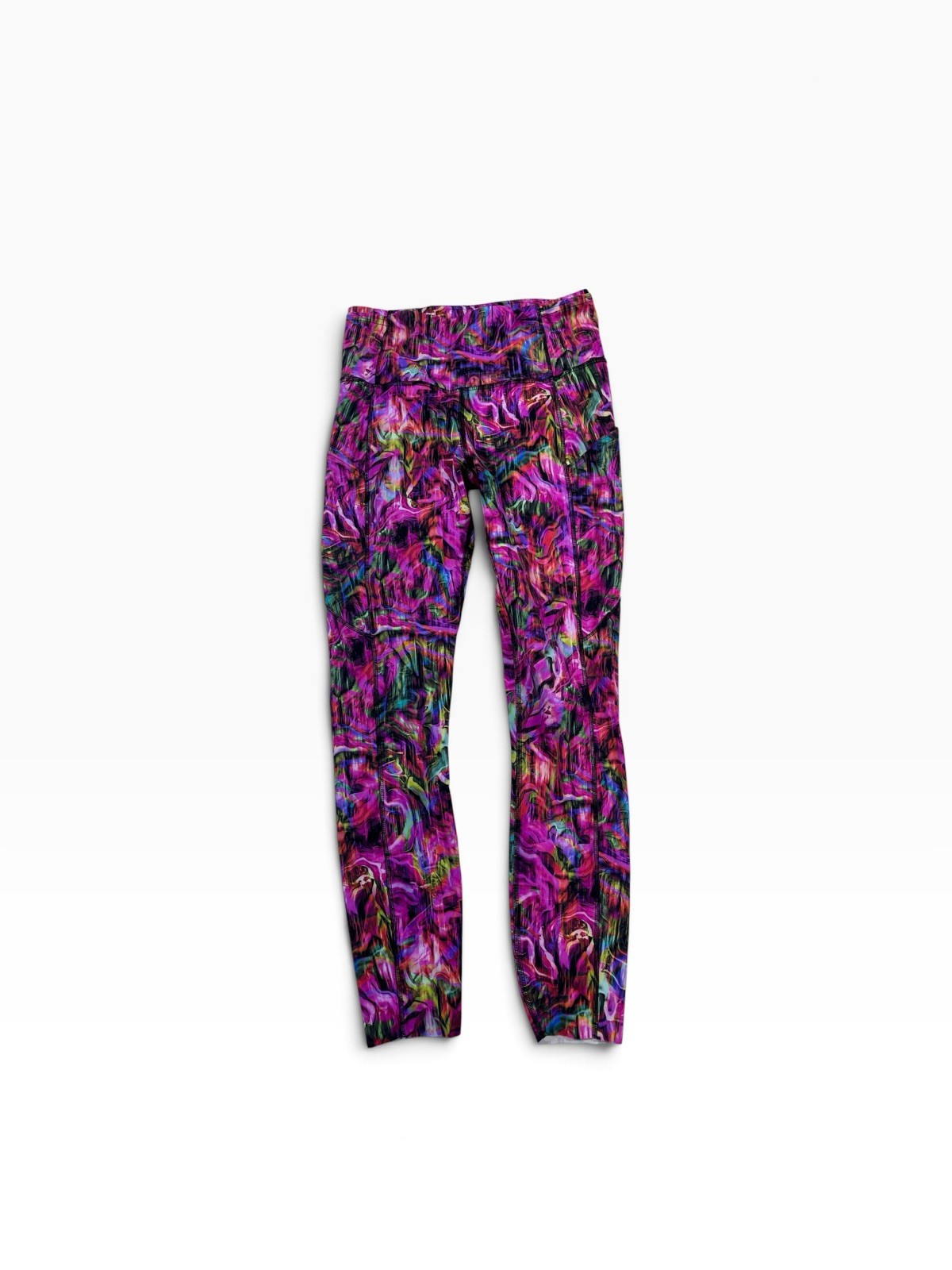 Colorful Pink Lululemon Athletic Gym Running Leggings Yoga Pants Women\'s Size 6
