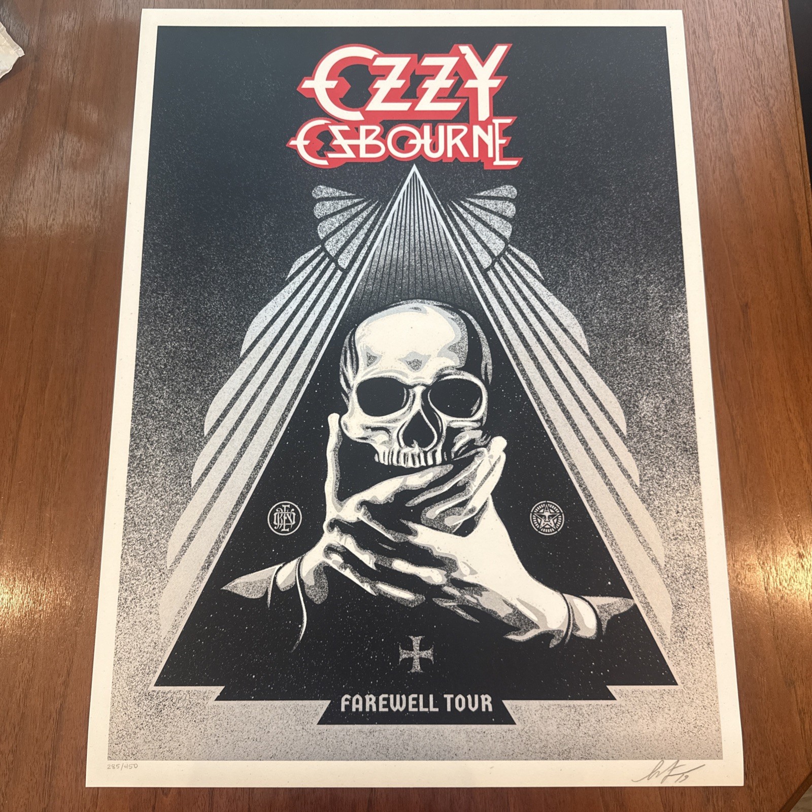 Ozzy Osbourne Farewell Tour Concert Poster Shepard Fairey Silver Obey Art Print Ozzy Osbourne Farewell Tour Concert Poster Shepard Fairey Silver Obey Art Print
