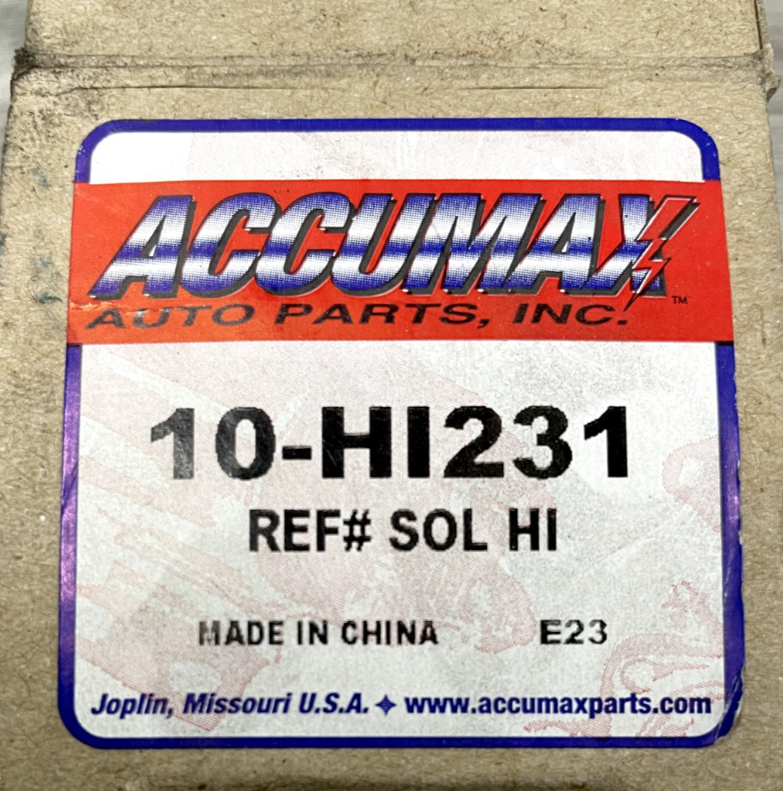 Accumax Auto Parts 10-HI231 Accumax Solenoid Accumax Auto Parts 10-HI231 Accumax Solenoid