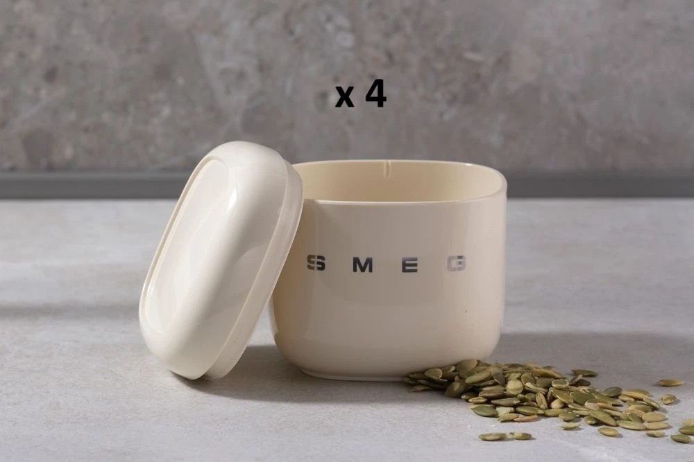 SMEG Beige Food Storage Containers 4x 2026 New Collection Retro Design 500ML