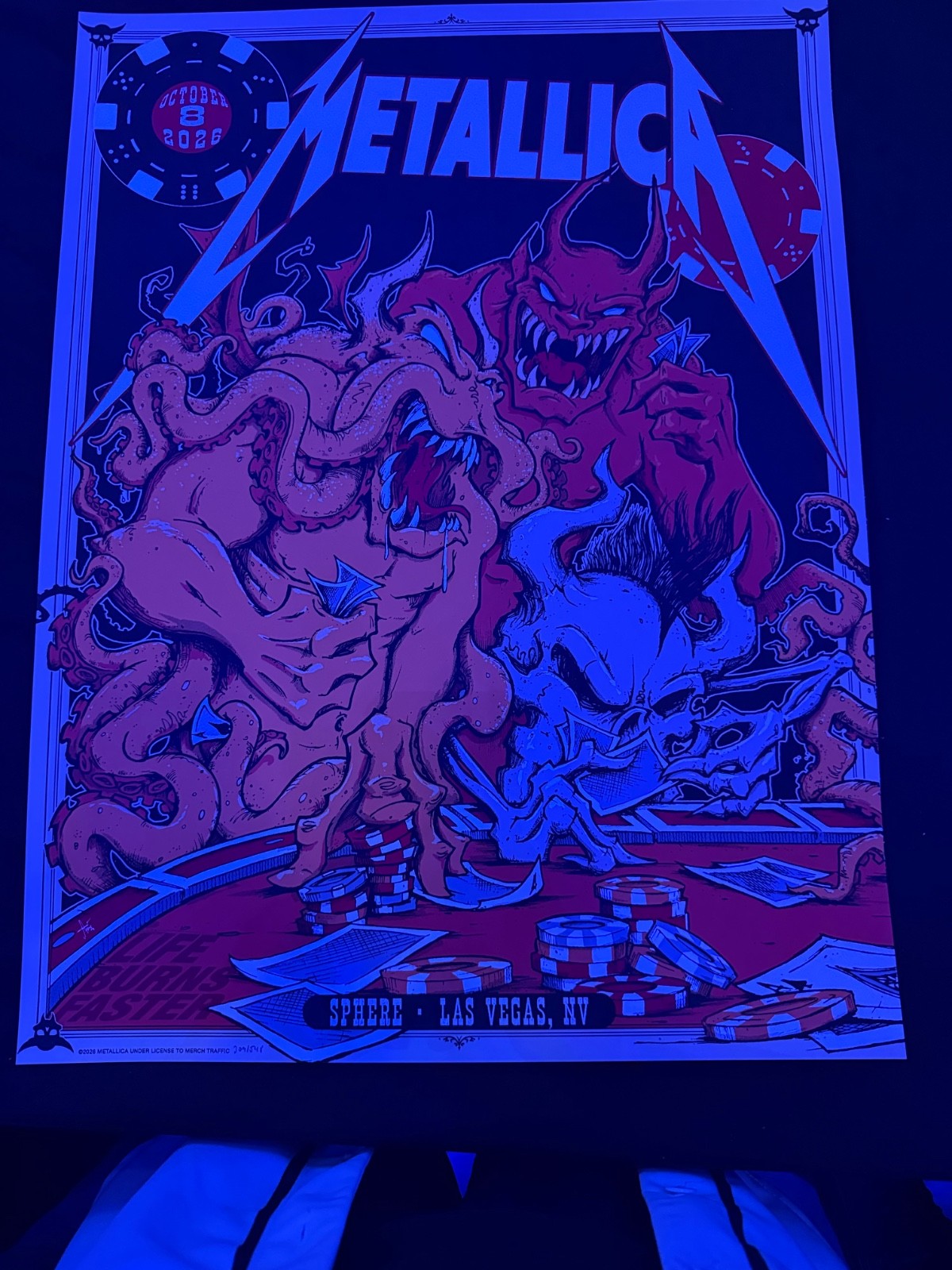 Metallica Venue Exclusive Poster #xxx/548  Sphere 10/8/2026 Las Vegas NIGHT 1