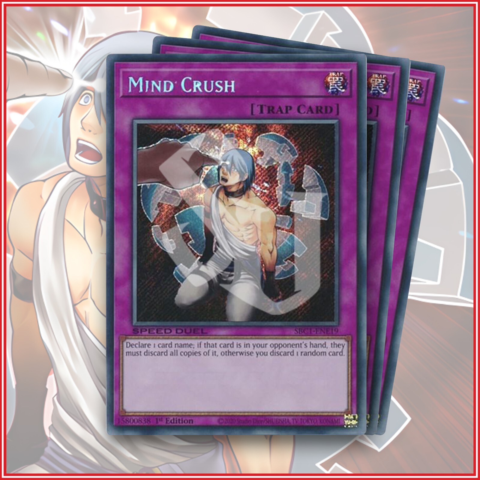 YuGiOh Mind Crush SBC1-ENE19 Secret Rare x3 1st Edition Streets of Battle City