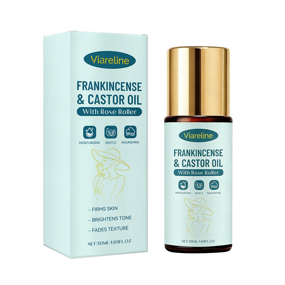 Frankincense And Castor Oil Rose Quartz Roll-on Organic Cold-Pressed Castor Oil