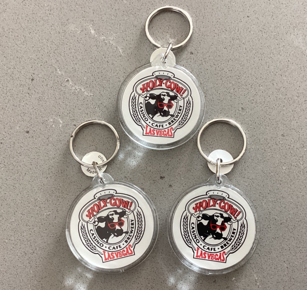 Vintage Holy Cow Casino Cafe Brewery Las Vegas Keychains Lot of 3 Defunct 90s