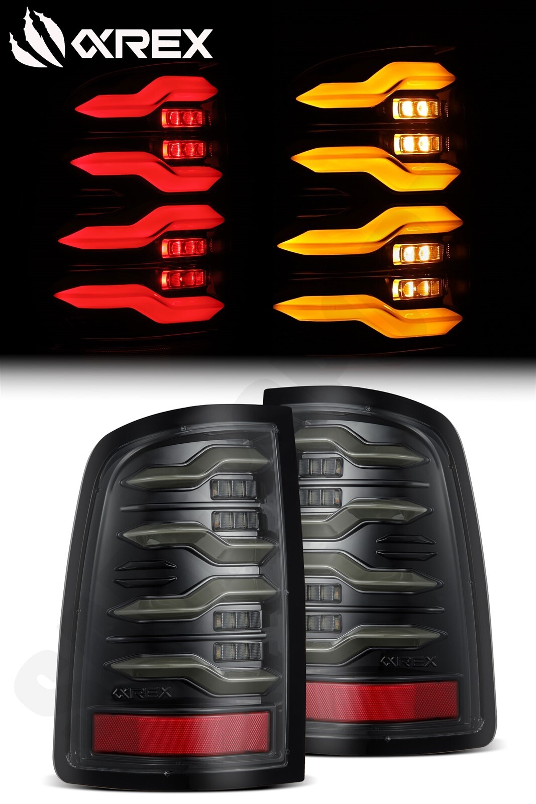 AlphaRex Luxx Alpha-Black LED Taillights for 2010-2018 Dodge Ram 1500/2500/3500