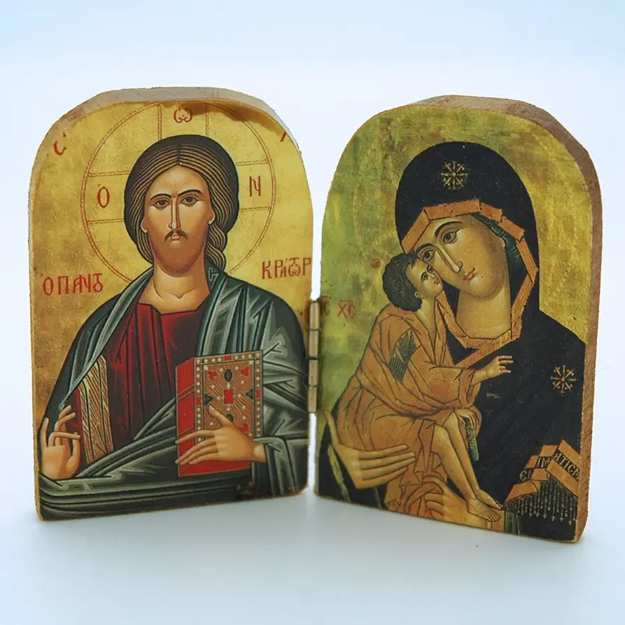 Greek Byzantine Figures Small Diptych