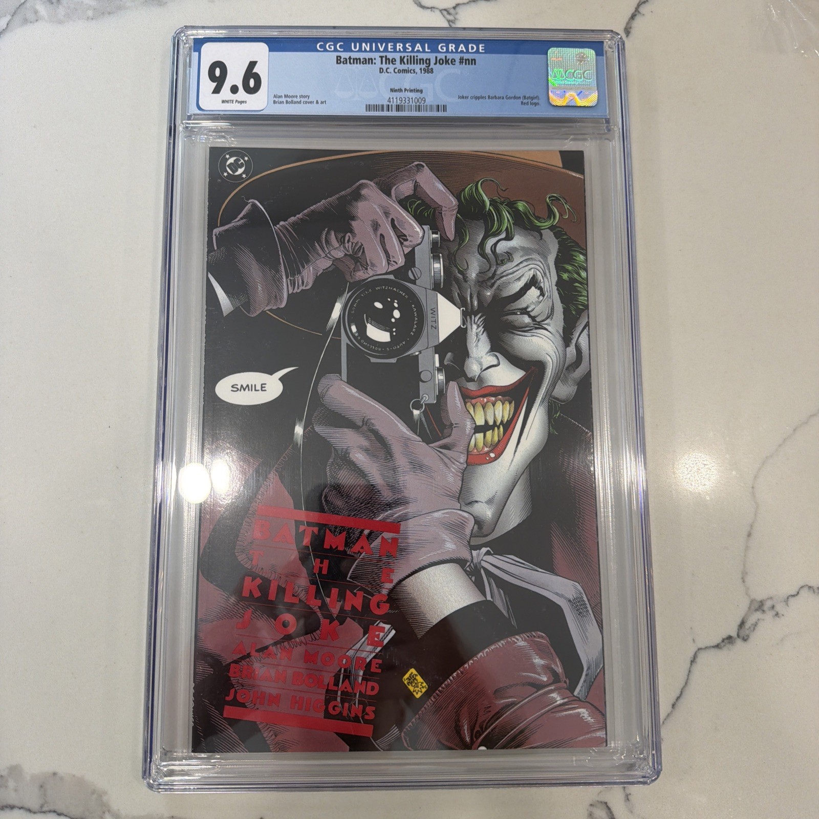 Batman The Killing Joke 9th Print, DC 1988, CGC 9.6 Rare Crimson Joker Cover Art