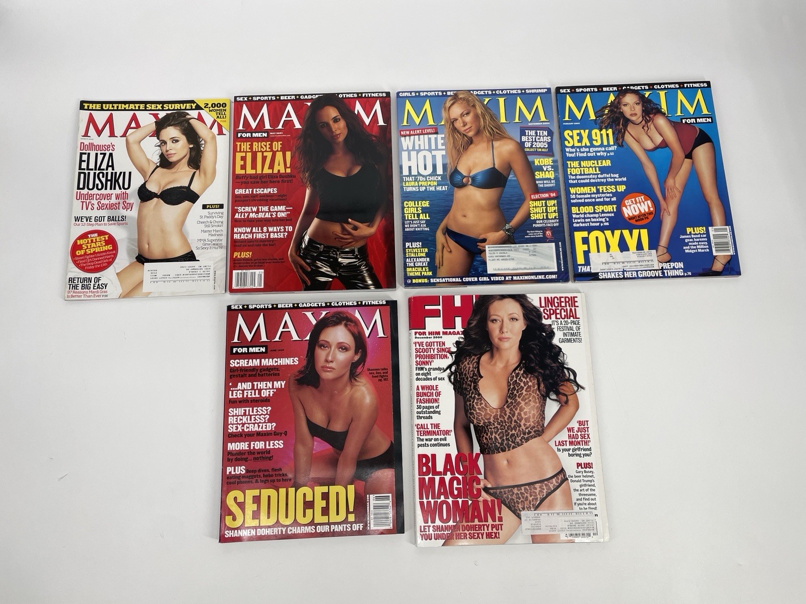 Y2K Maxim FHM Magazine Lot Of 6 Eliza Dushku Shannen Doherty Laura Prepon Y2K Maxim FHM Magazine Lot Of 6 Eliza Dushku Shannen Doherty Laura Prepon