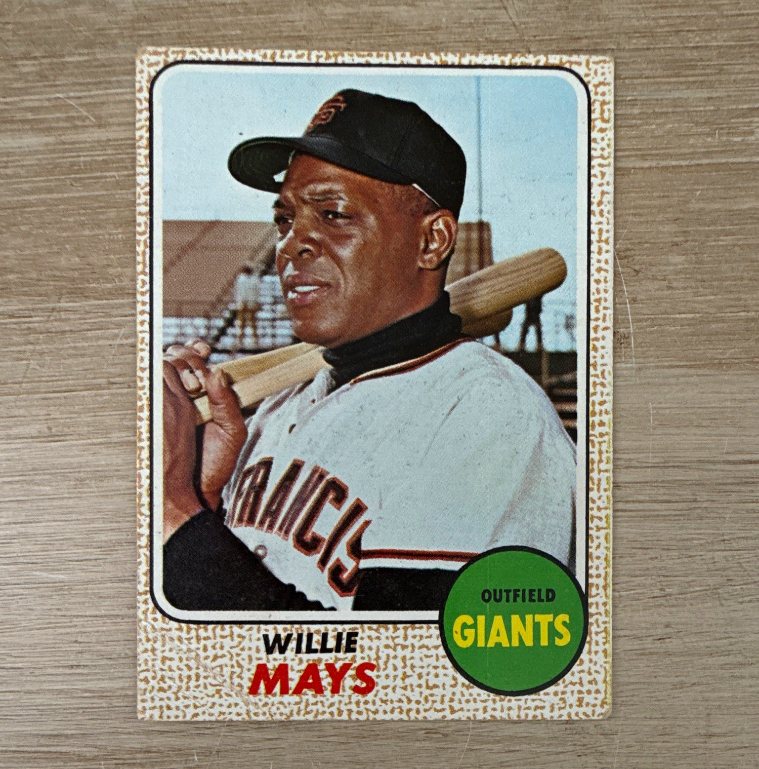 VINTAGE 1968 Topps Willie Mays #50 Crease VINTAGE 1968 Topps Willie Mays #50 Crease