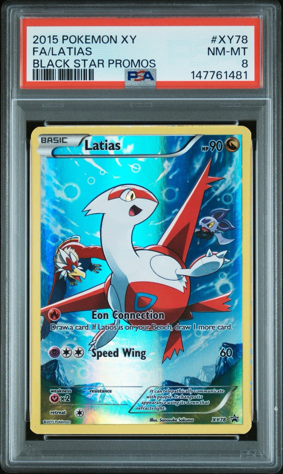 2015 POKEMON XY BLACK STAR PROMOS #XY78 FA LATIAS PSA 8 LOW POP