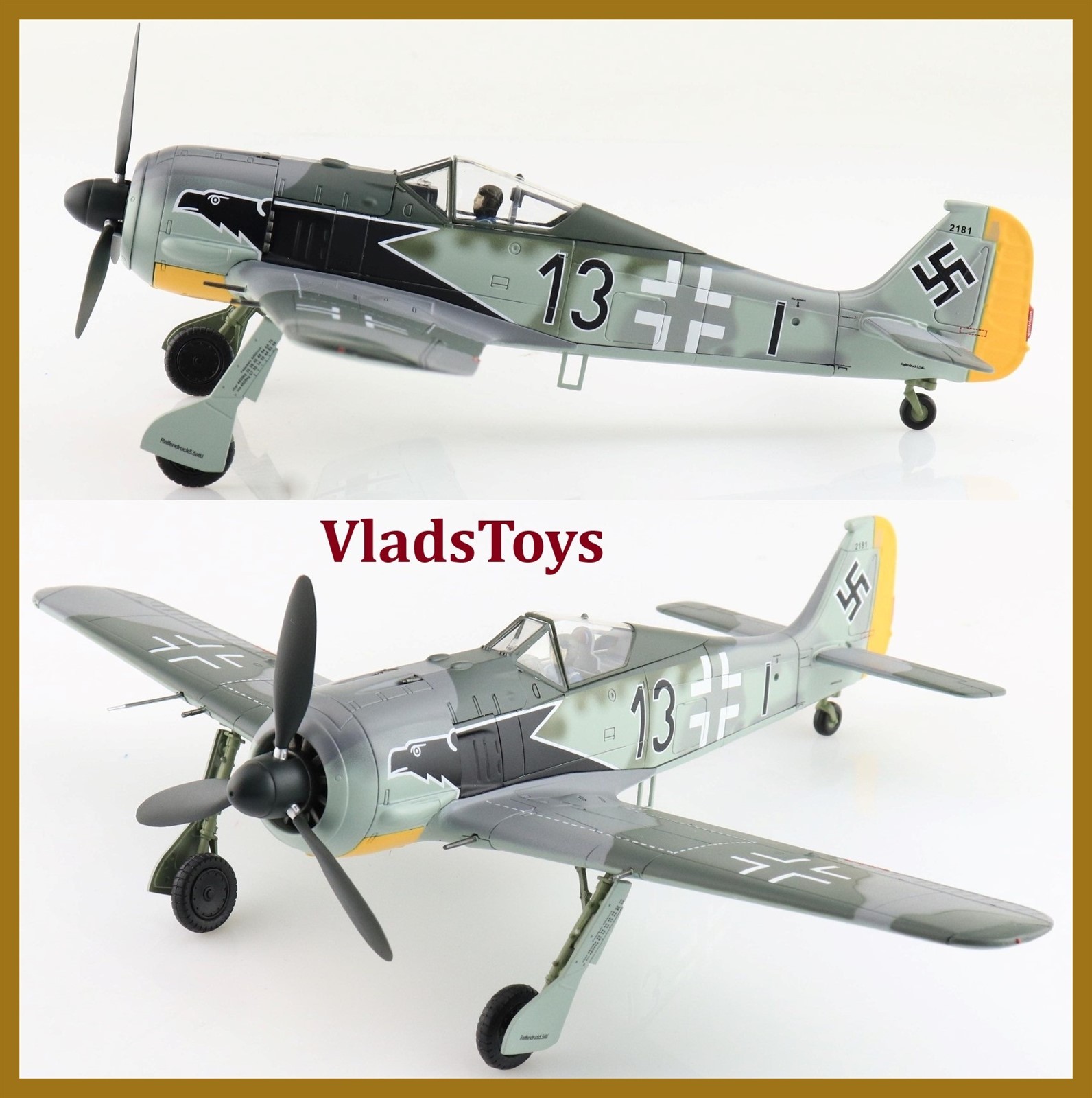 Hobby Master 1/48 Focke-Wulf FW 190A-3 Black 13, 8/JG.2 , Luftwaffe, WWII HA7429