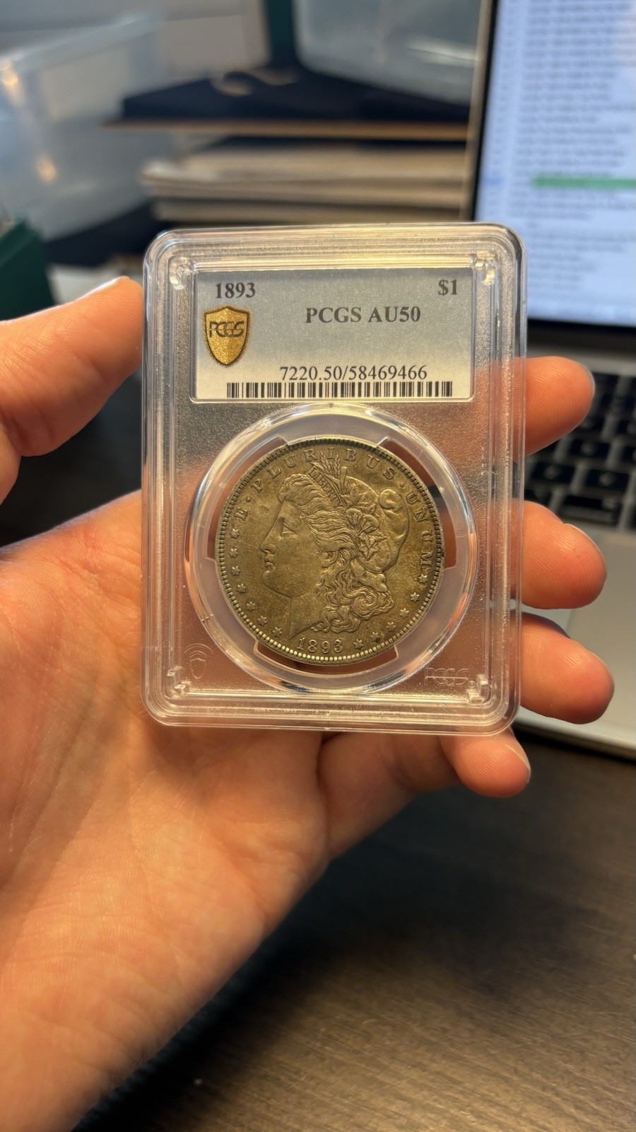 1893 AU50 Morgan Dollar PCGS 1893 AU50 Morgan Dollar PCGS