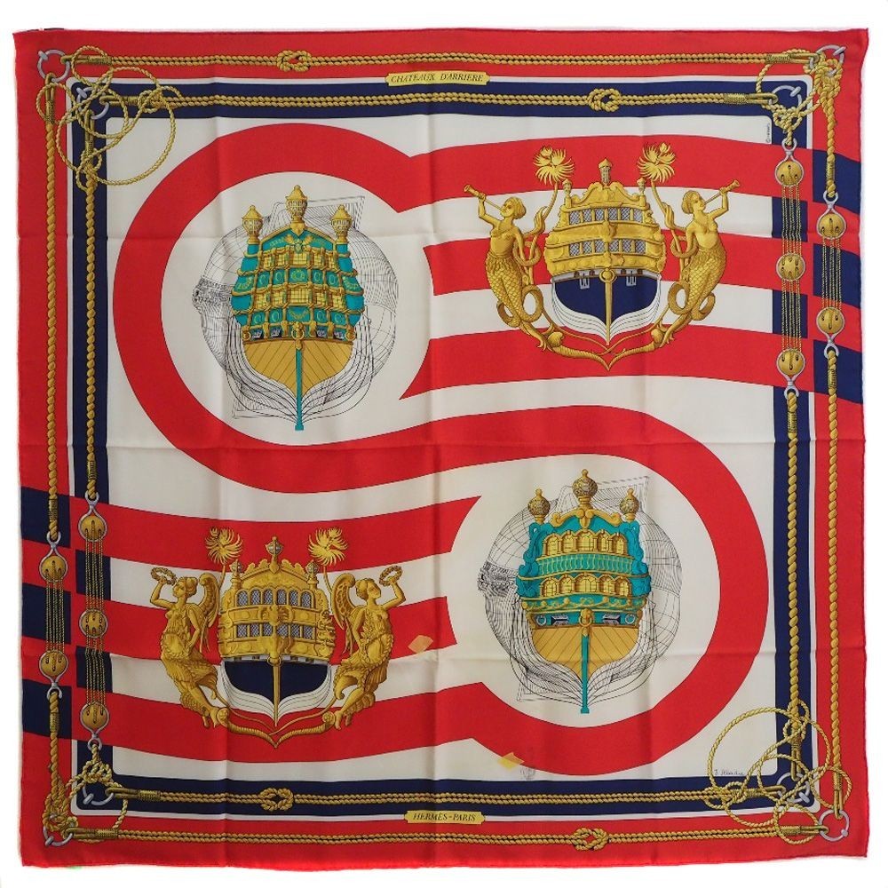 Hermes Carré 90 Chateaux D\'Arriere Silk Scarf