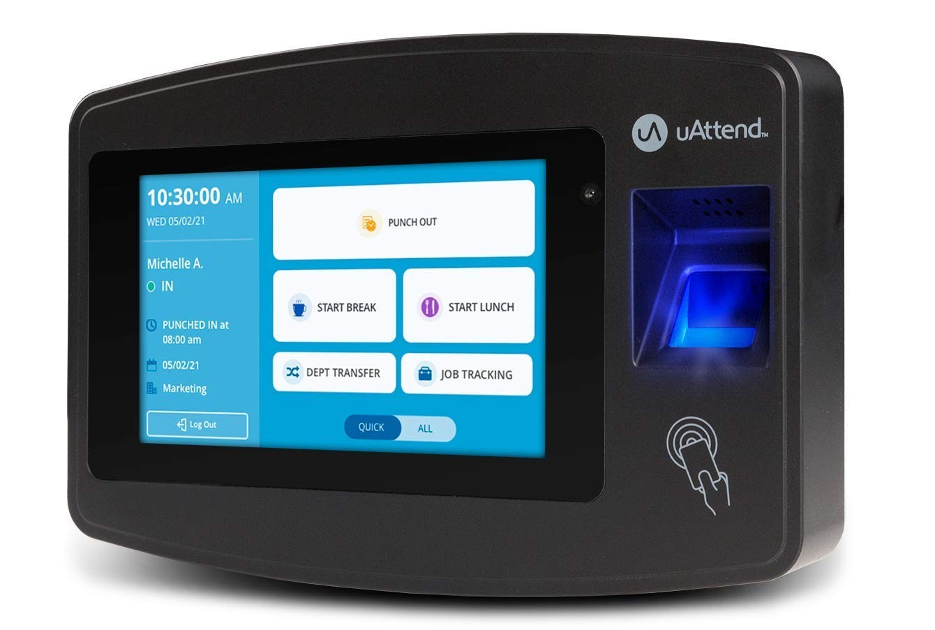 uAttend JP2000 Payroll Time Clock Biometric RFID Cloud Time Attendance System