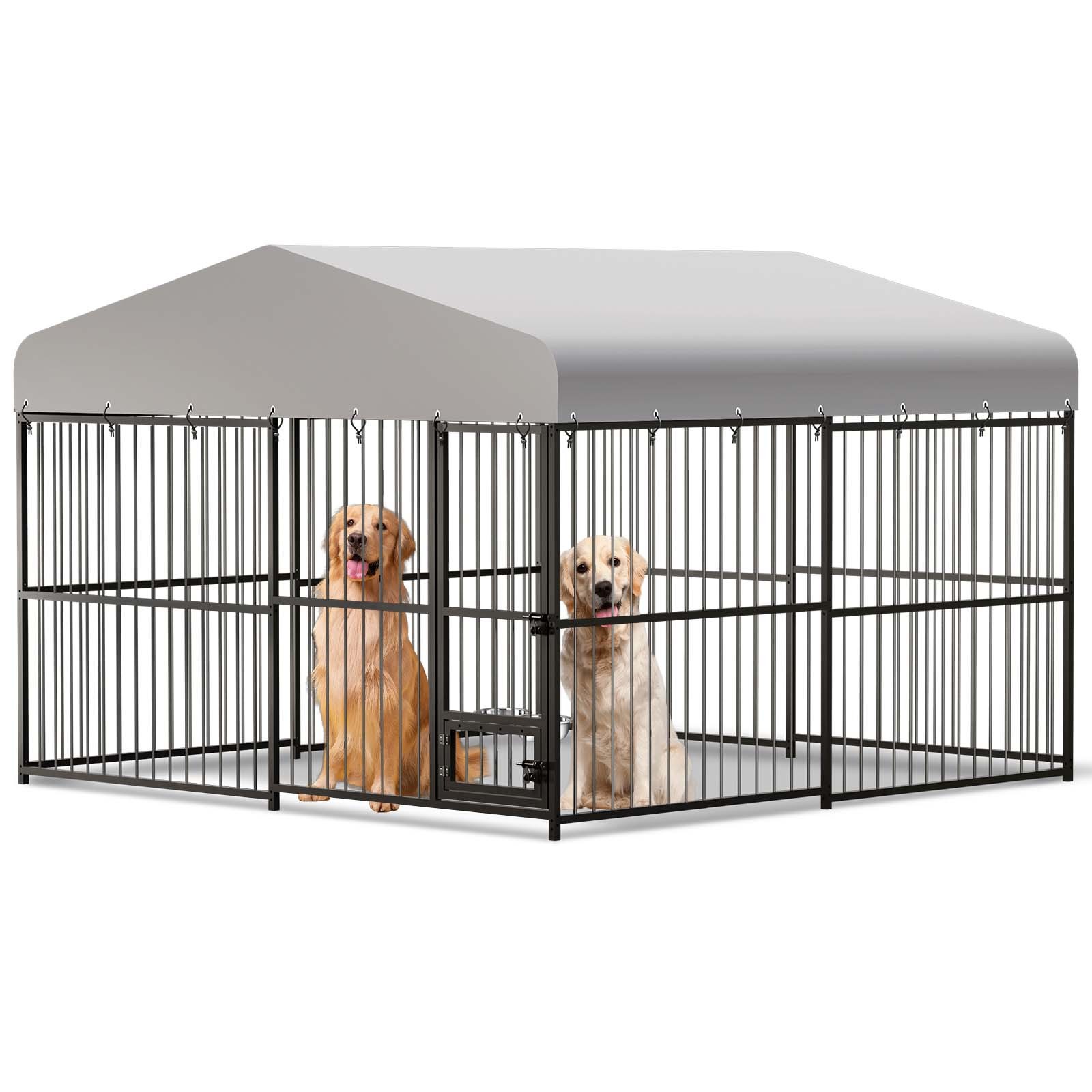 Garvee 10x10x6 FT Dog Kennel Outdoor UV-Resistant Roof Playpen Lock Large Dogs