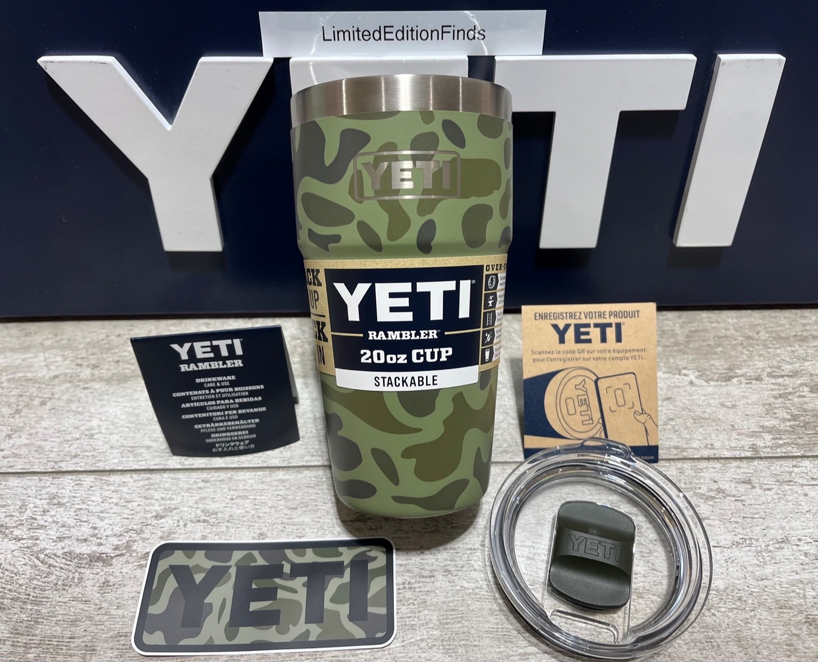 YETI Rambler 20oz Stackable Cup 🦆 OLIVE CAMO 🦌 w/🔥Matching MagSlider NWT\'s YETI Rambler 20oz Stackable Cup 🦆 OLIVE CAMO 🦌 w/🔥Matching MagSlider NWT\'s