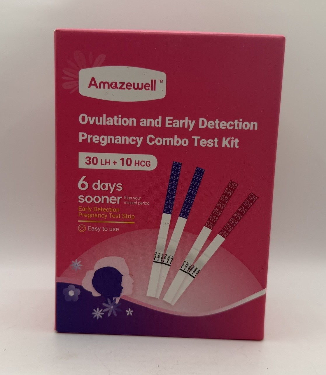 Amazewell Ovulation and Early Detection Pregnancy Combo Test Kit Exp. 08/28 Amazewell Ovulation and Early Detection Pregnancy Combo Test Kit Exp. 08/28