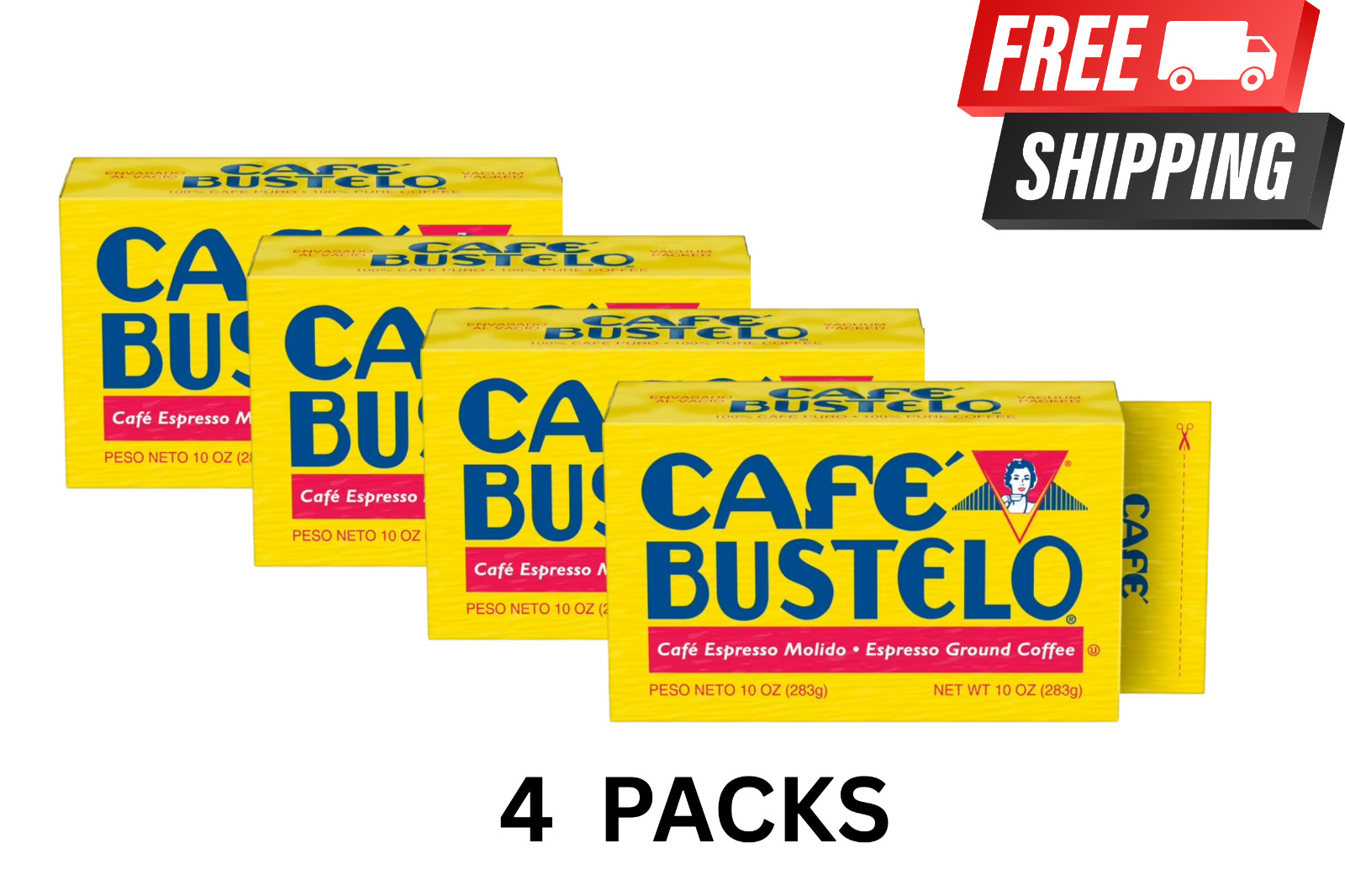 4 pack Cafe Bustelo Ground Espresso Coffee 10oz Brick 4 pack Cafe Bustelo Ground Espresso Coffee 10oz Brick