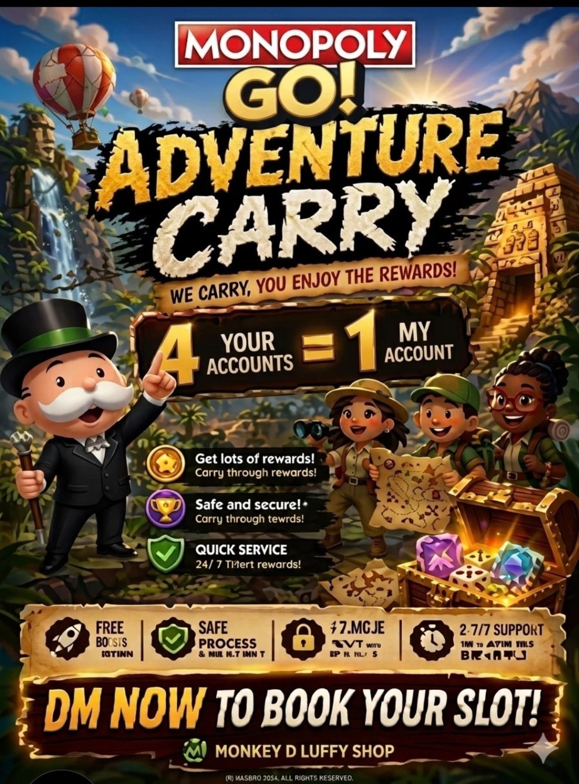 MONOPOLY_GO Mummy Adventure Event (1 slot From Me) 500-700 POINTS ✅ MONOPOLY_GO Mummy Adventure Event (1 slot From Me) 500-700 POINTS ✅