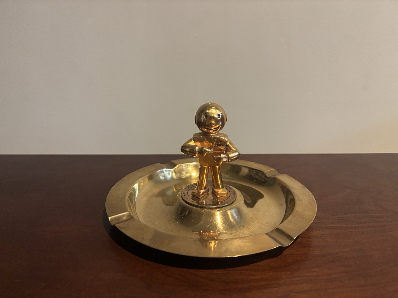 Vintage 1950’s Chrysler Corporation Master Technician 9 Year Award Brass Ashtray
