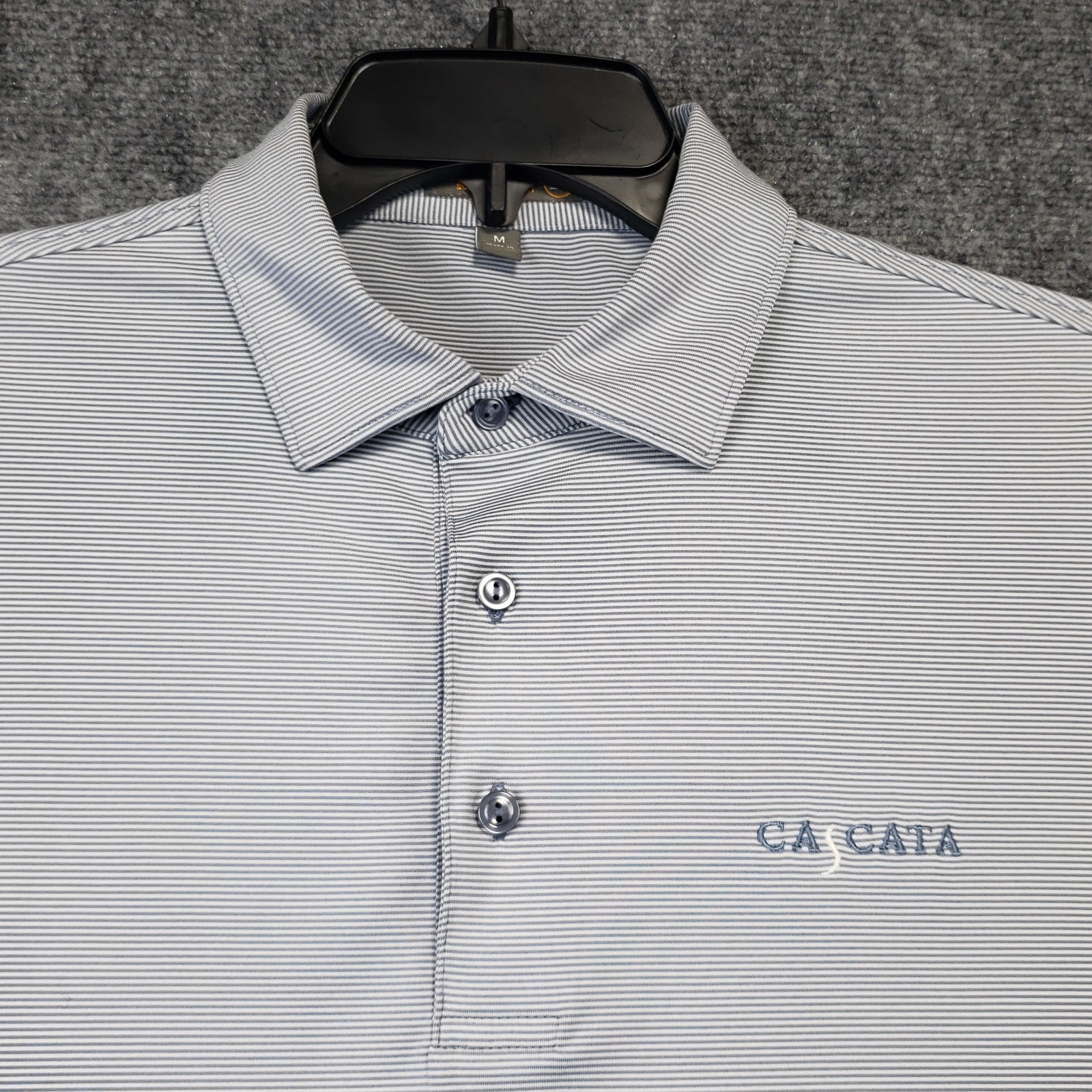 Peter Millar Summer Comfort Cascata Golf Club Polo Shirt Men Medium Striped Blue