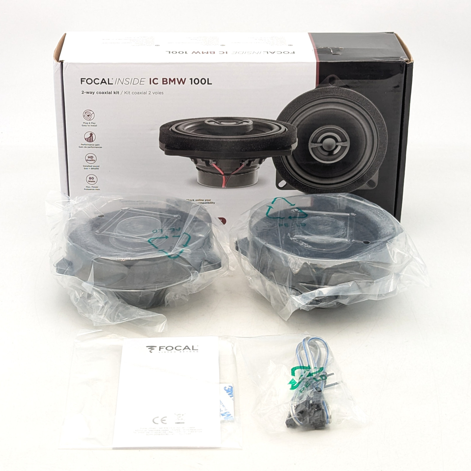 Focal Inside IC BMW 100L 2-Way Coaxial Speaker Kit (FOAKAPB10L00000) | Black